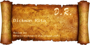 Dickman Rita névjegykártya