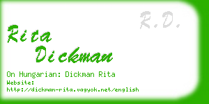 rita dickman business card